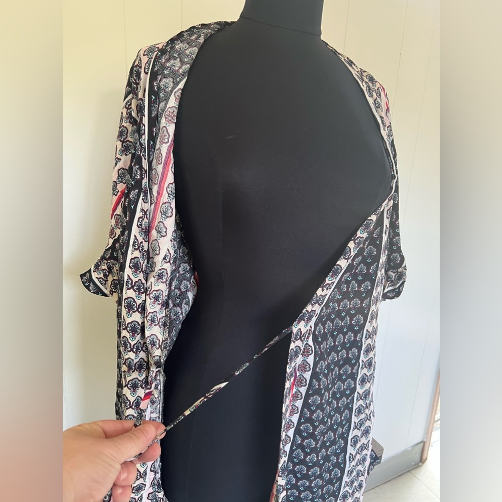 Josie Natori Boho Wrap Robe Kimono Cover Up S View 5